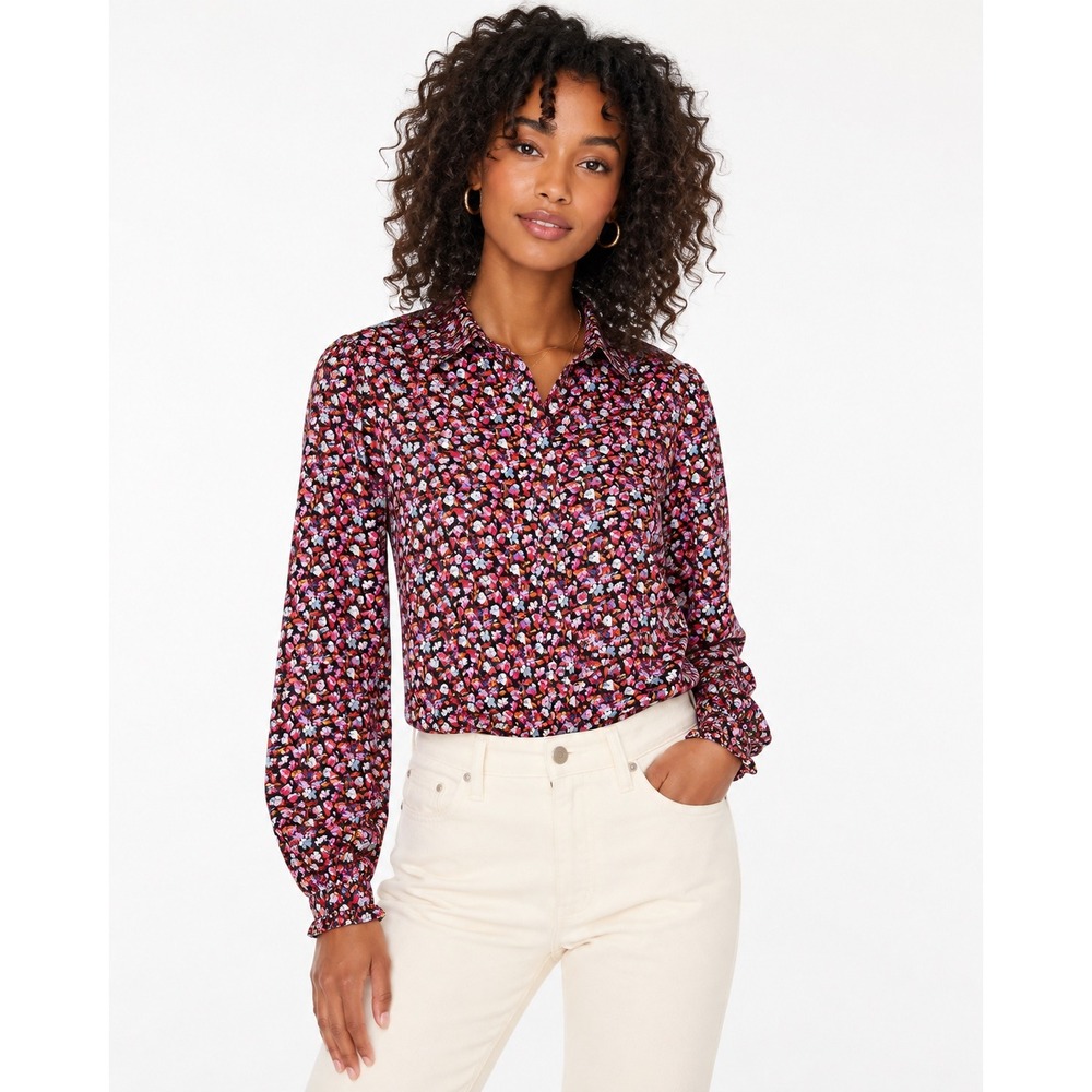 Crew Liberty Floral Button-front Shirt Cottagecore Dark Academia Coquette Sz 6
